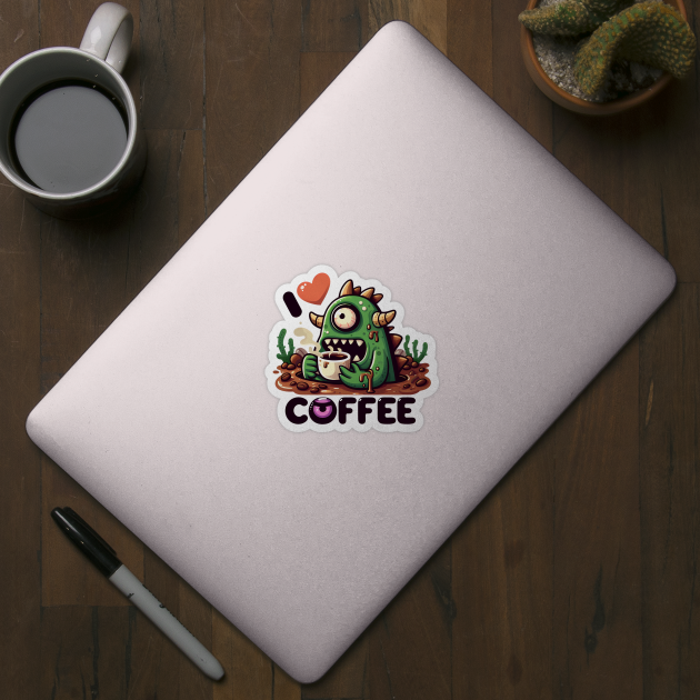 Swamp monster coffee lover by PrintSoulDesigns